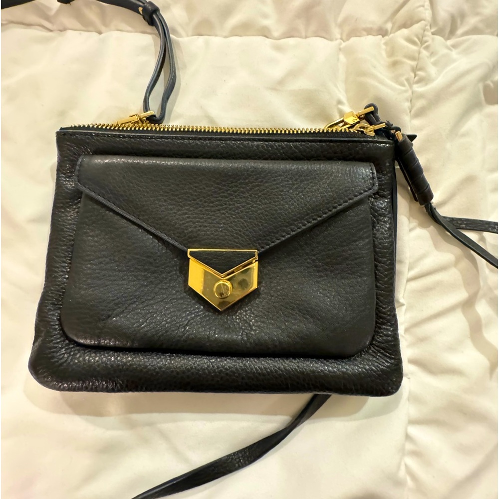 Covet black crossbody genuine leather